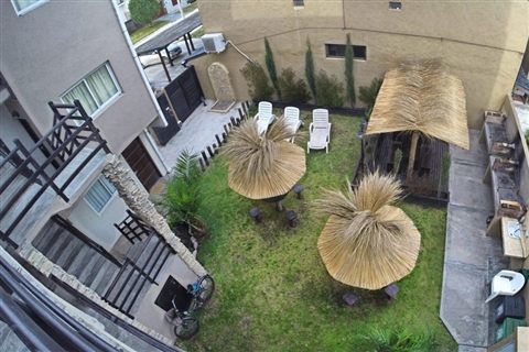Vista aérea del parque y los balcones